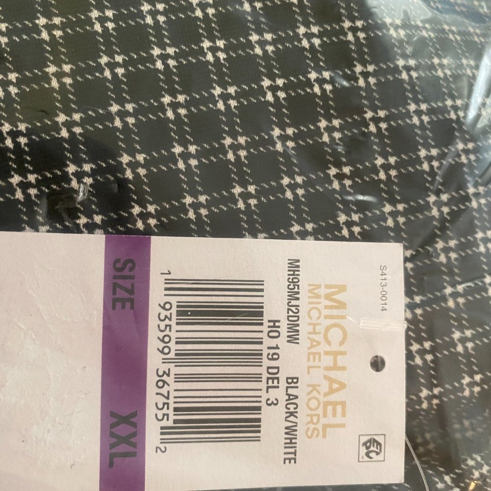 Michael Kors Сheck Tunic Top Black White Knit Wmns - Picture 4 of 4